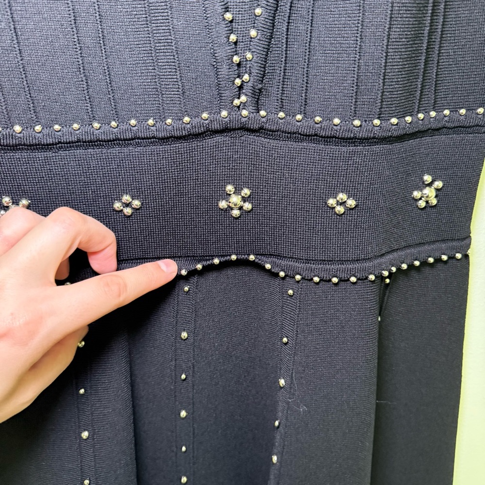 Sandro Black Beaded Open Back Dress Size 2 - Picture 13 of 13